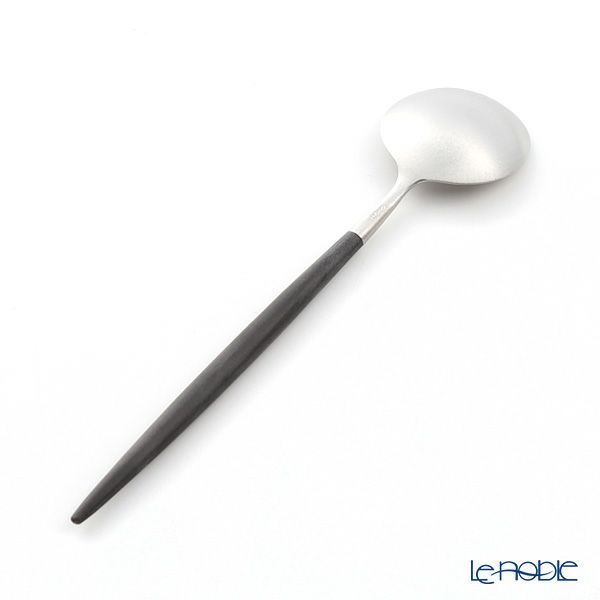 クチポール ゴア GOA ブラック／シルバー デザートスプーン 18cm マット仕上げ