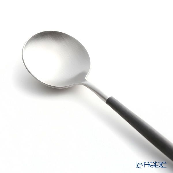クチポール ゴア GOA ブラック／シルバー デザートスプーン 18cm マット仕上げ