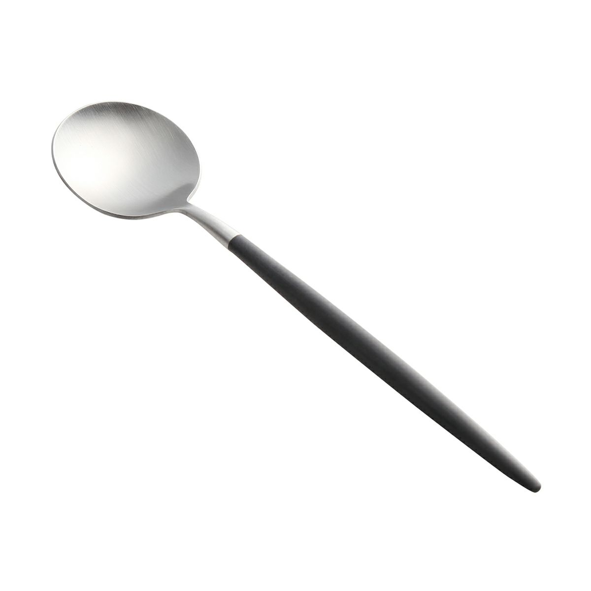 クチポール ゴア GOA ブラック／シルバー デザートスプーン 18cm マット仕上げ
