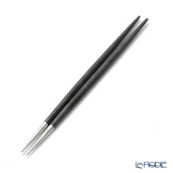 クチポール ゴア GOA ブラック／シルバー 箸+箸置セット 22cm マット仕上げ