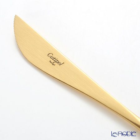 クチポール ゴア GOA ホワイト／ゴールド テーブルナイフ 22cm マット仕上げ