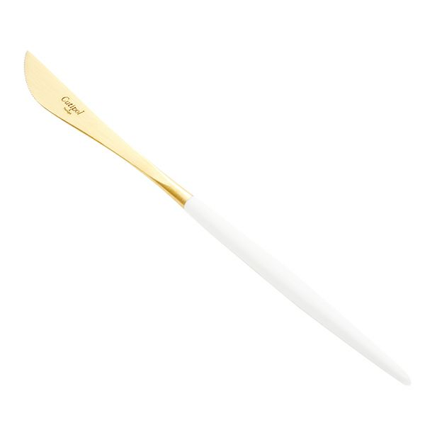 クチポール ゴア GOA ホワイト／ゴールド テーブルナイフ 22cm マット仕上げ