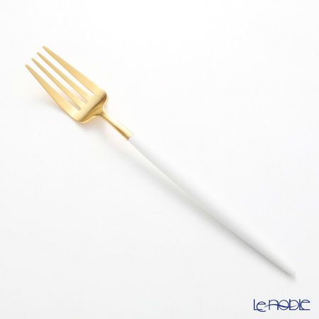 クチポール ゴア GOA ホワイト／ゴールド テーブルフォーク 21.5cm マット仕上げ