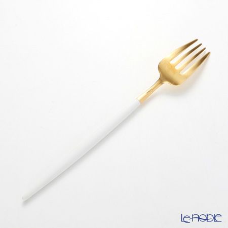 クチポール ゴア GOA ホワイト／ゴールド テーブルフォーク 21.5cm マット仕上げ