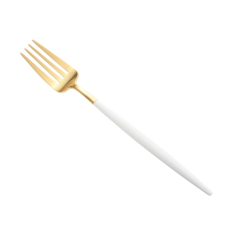 クチポール ゴア GOA ホワイト／ゴールド テーブルフォーク 21.5cm マット仕上げ