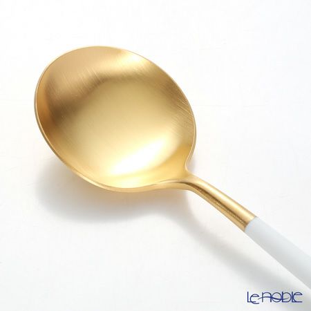 クチポール ゴア GOA ホワイト／ゴールド テーブルスプーン 21cm マット仕上げ