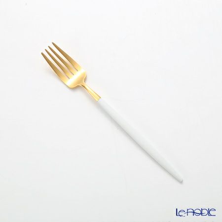 クチポール ゴア GOA ホワイト／ゴールド デザートフォーク 18.5cm マット仕上げ
