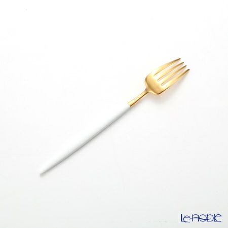 クチポール ゴア GOA ホワイト／ゴールド デザートフォーク 18.5cm マット仕上げ