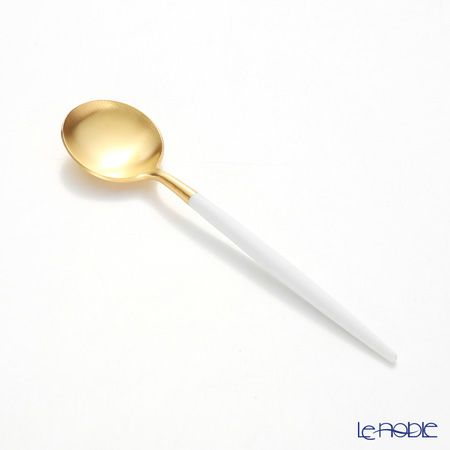 クチポール ゴア GOA ホワイト／ゴールド コーヒー／ティースプーン 13cm マット仕上げ