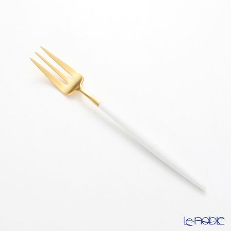 クチポール ゴア GOA ホワイト／ゴールド ペストリーフォーク／ケーキフォーク 17cm マット仕上げ