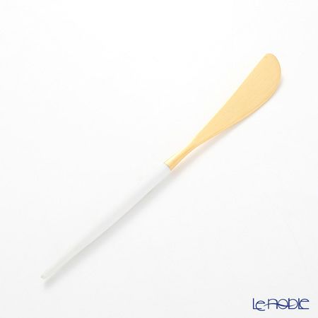 クチポール ゴア GOA ホワイト／ゴールド バタースプレッダー（バターナイフ） 17cm マット仕上げ