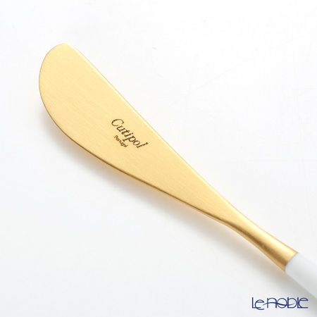 クチポール ゴア GOA ホワイト／ゴールド バタースプレッダー（バターナイフ） 17cm マット仕上げ