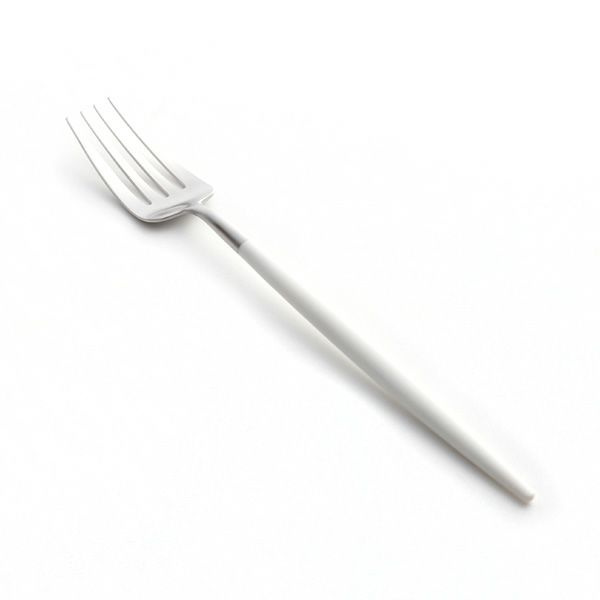 クチポール ゴア GOA ホワイト／シルバー デザートフォーク 18.5cm マット仕上げ