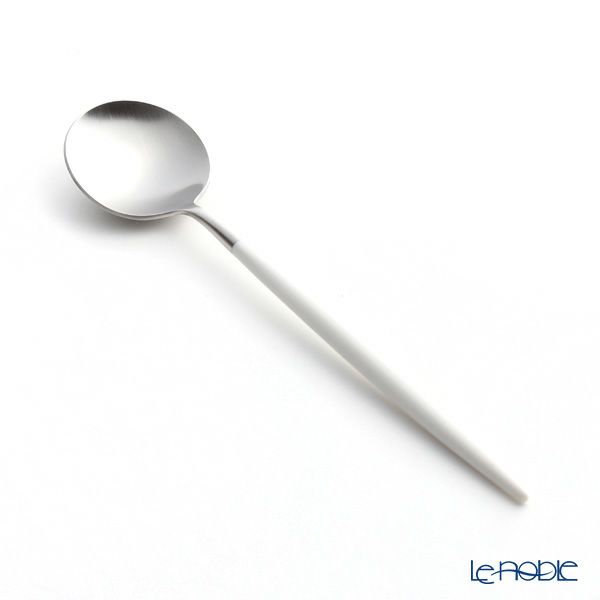 クチポール ゴア GOA ホワイト／シルバー デザートスプーン 18cm マット仕上げ