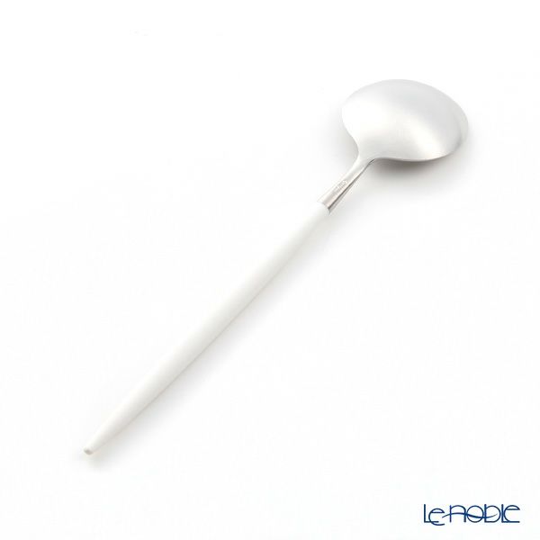 クチポール ゴア GOA ホワイト／シルバー デザートスプーン 18cm マット仕上げ