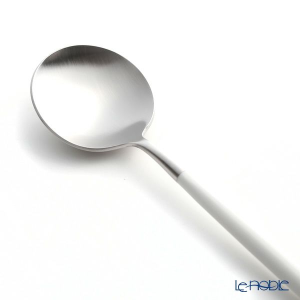 クチポール ゴア GOA ホワイト／シルバー デザートスプーン 18cm マット仕上げ