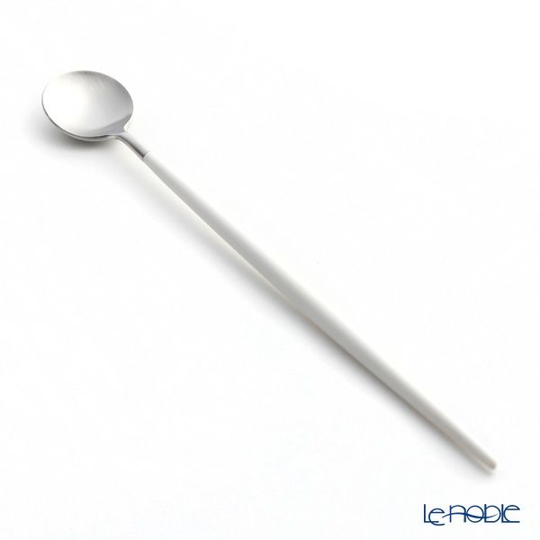 クチポール ゴア GOA ホワイト／シルバー ロングドリンクスプーン 21cm マット仕上げ