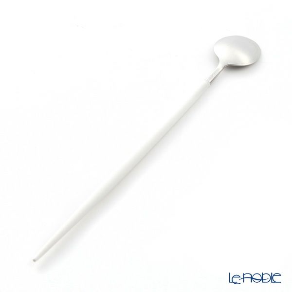 クチポール ゴア GOA ホワイト／シルバー ロングドリンクスプーン 21cm マット仕上げ