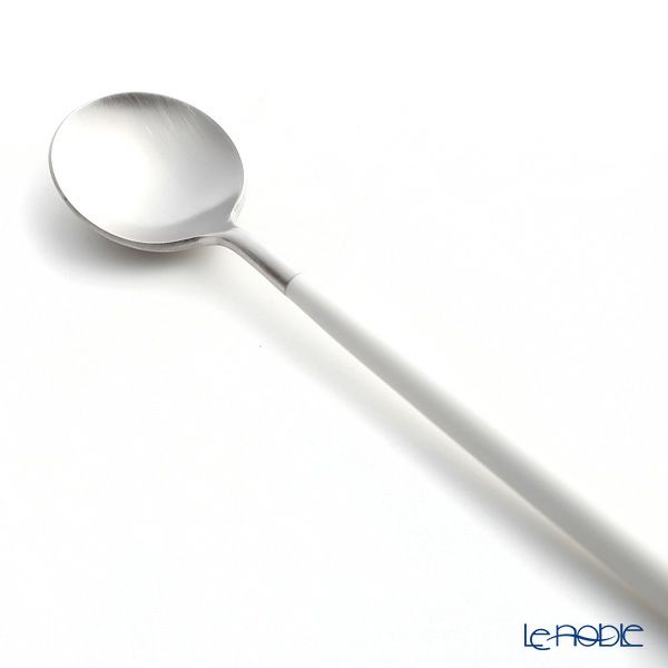 クチポール ゴア GOA ホワイト／シルバー ロングドリンクスプーン 21cm マット仕上げ