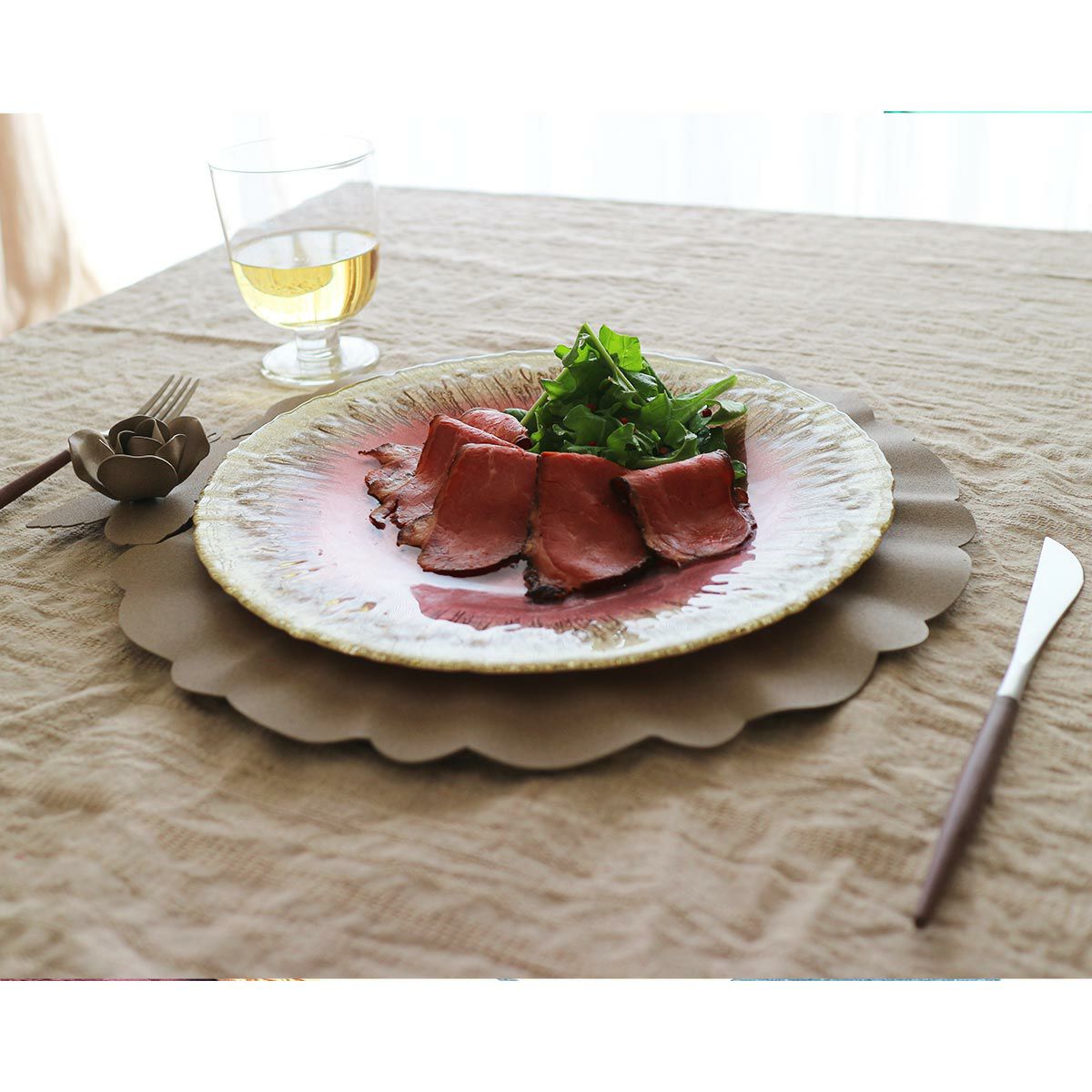 クチポール ゴア GOA ブラウン／シルバー デザートナイフ 20cm マット仕上げ