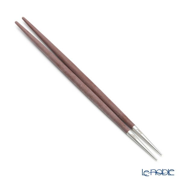 クチポール ゴア GOA ブラウン／シルバー 箸+箸置セット 22cm マット仕上げ