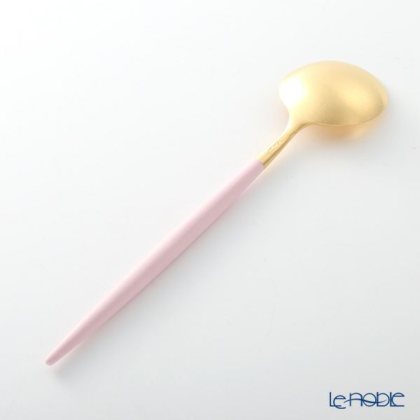 クチポール ゴア GOA ピンク／ゴールド デザートスプーン 18cm マット仕上げ