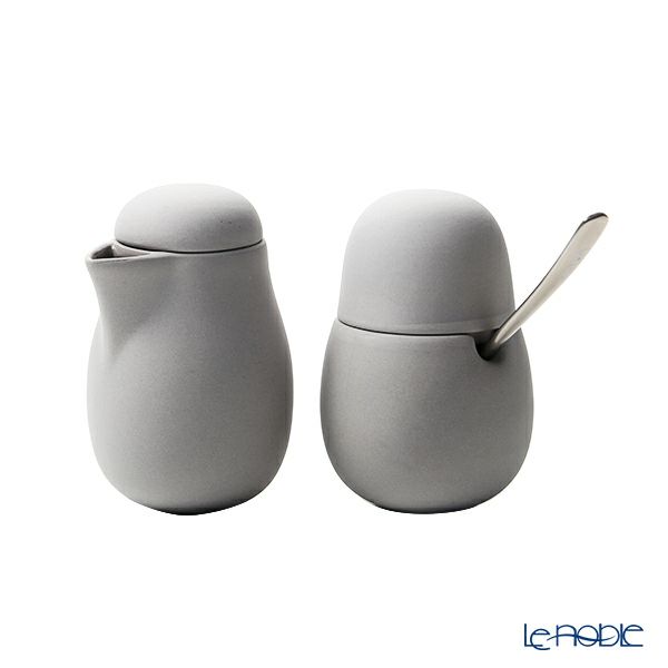 VIVA Scandinavia ビバ スカンジナビア NINA ニーナ シュガー130ml ＆ クリーマー200ml スプーン付 セット グレイ V79402