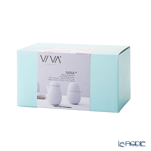 VIVA Scandinavia ビバ スカンジナビア NINA ニーナ シュガー130ml ＆ クリーマー200ml スプーン付 セット グレイ V79402