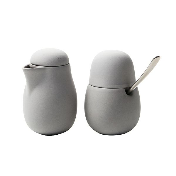 VIVA Scandinavia ビバ スカンジナビア NINA ニーナ シュガー130ml ＆ クリーマー200ml スプーン付 セット グレイ V79402