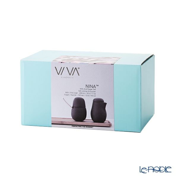VIVA Scandinavia ビバ スカンジナビア NINA ニーナ シュガー130ml ＆ クリーマー200ml スプーン付 セット ブラック V79445