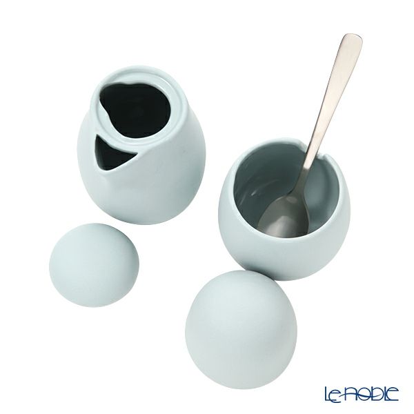 VIVA Scandinavia ビバ スカンジナビア NINA ニーナ シュガー130ml ＆ クリーマー200ml スプーン付 セット ペールブルー V79446