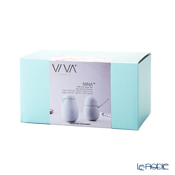 VIVA Scandinavia ビバ スカンジナビア NINA ニーナ シュガー130ml ＆ クリーマー200ml スプーン付 セット ペールブルー V79446