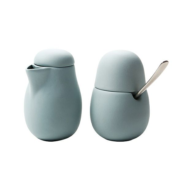 VIVA Scandinavia ビバ スカンジナビア NINA ニーナ シュガー130ml ＆ クリーマー200ml スプーン付 セット ペールブルー V79446
