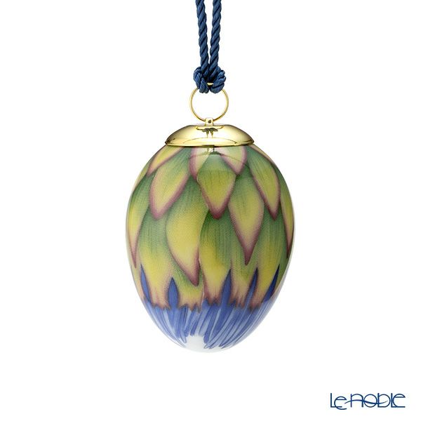 ロイヤルコペンハーゲン（Royal Copenhagen）スプリングコレクション 2024 イースターエッグ コーンフラワー ペタル H6cm 1071742 ※画像の紐のお色は一例※