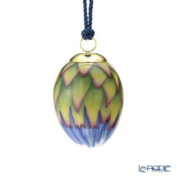 ロイヤルコペンハーゲン（Royal Copenhagen）スプリングコレクション 2024 イースターエッグ コーンフラワー ペタル H6cm 1071742 ※画像の紐のお色は一例※