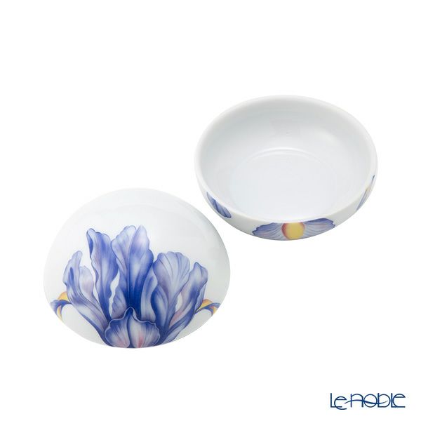 ロイヤルコペンハーゲン（Royal Copenhagen）スプリングコレクション 2024 ボンボニエール ブルー アイリス 直径10×高さ7cm 1071641