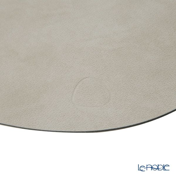 LIND DNA リンド ディーエヌエー カーブ プレイスマット 37×44cm ライトグレイ リサイクルレザー製 981162