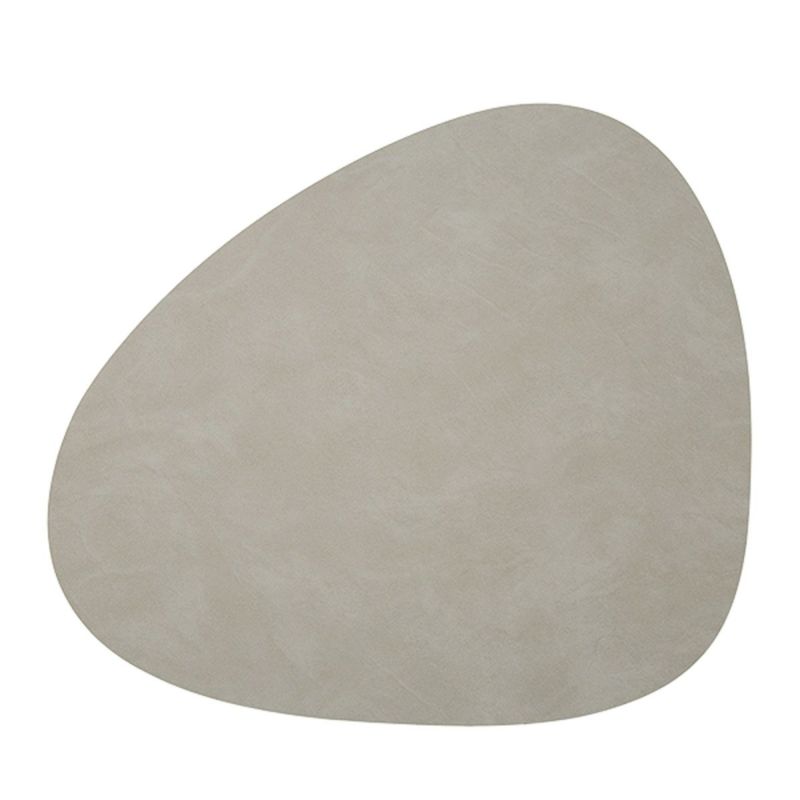 LIND DNA リンド ディーエヌエー カーブ プレイスマット 37×44cm ライトグレイ リサイクルレザー製 981162