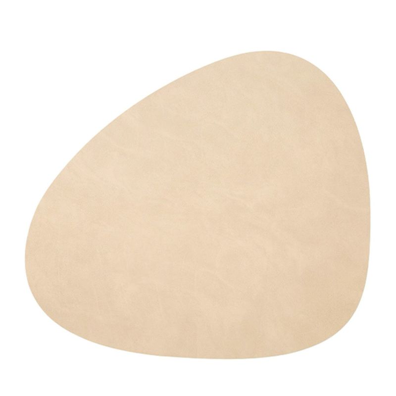 LIND DNA リンド ディーエヌエー カーブ プレイスマット 37×44cm サンド リサイクルレザー製 981163