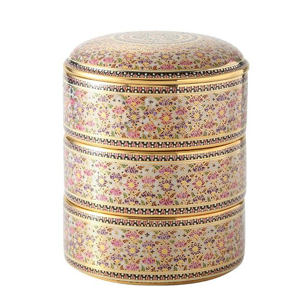 ブランベンジャロン工房 3段箱（重箱） ロータスフラワー多彩