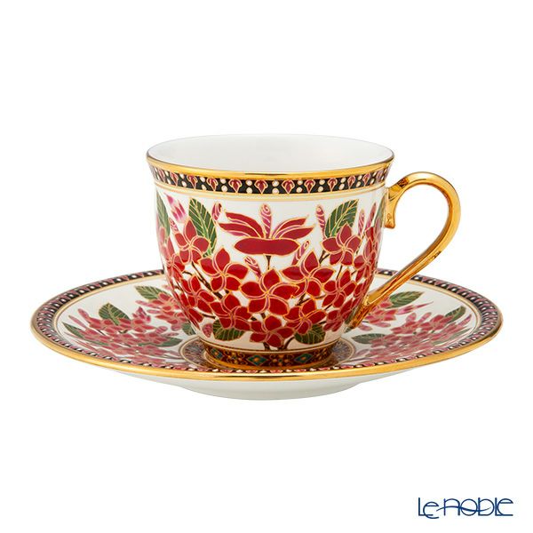 ブランベンジャロン工房 コーヒーカップ＆ソーサー プルメリアレッド【化粧箱入】