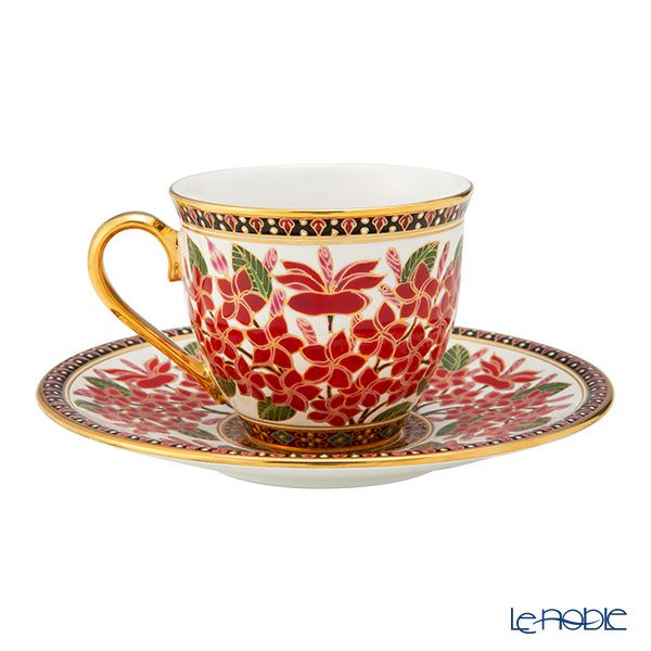 ブランベンジャロン工房 コーヒーカップ＆ソーサー プルメリアレッド【化粧箱入】