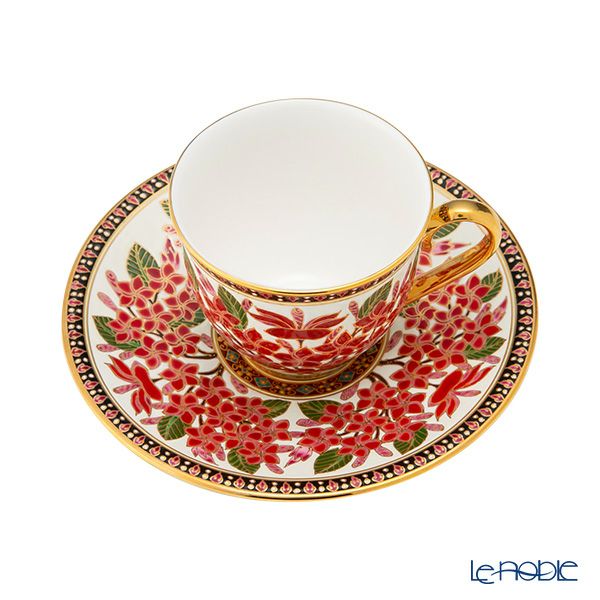 ブランベンジャロン工房 コーヒーカップ＆ソーサー プルメリアレッド【化粧箱入】