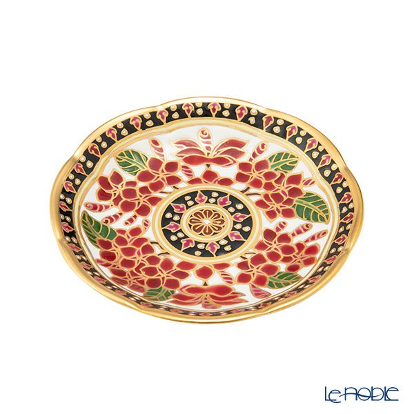 ブランベンジャロン工房 小物入れ ＆ ミニプレート3枚 セット プルメリアレッド【化粧箱入】