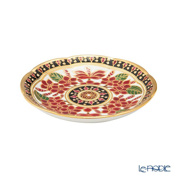 ブランベンジャロン工房 小物入れ ＆ ミニプレート3枚 セット プルメリアレッド【化粧箱入】