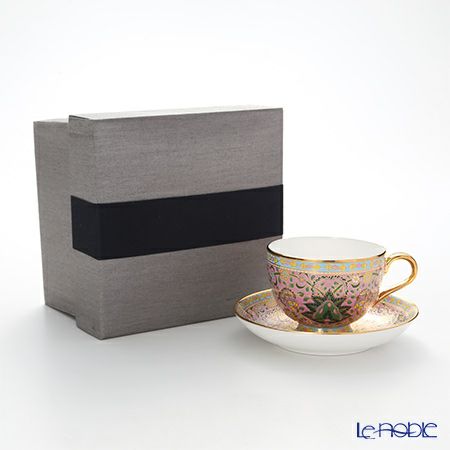 ブランベンジャロン工房 ボタニカルブーケ ピンク（ブルーライン） ティーカップ＆ソーサー