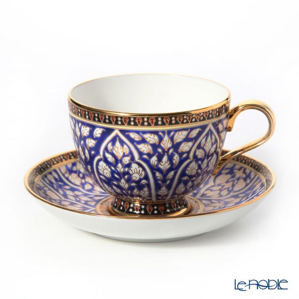 ブランベンジャロン工房 ティーカップ＆ソーサー ロータスチャネルブルー
