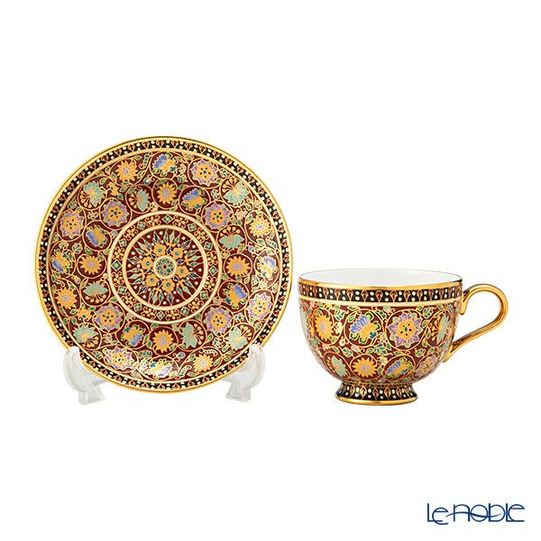 ブランベンジャロン工房 ティーカップ＆ソーサー スコータイマルーン