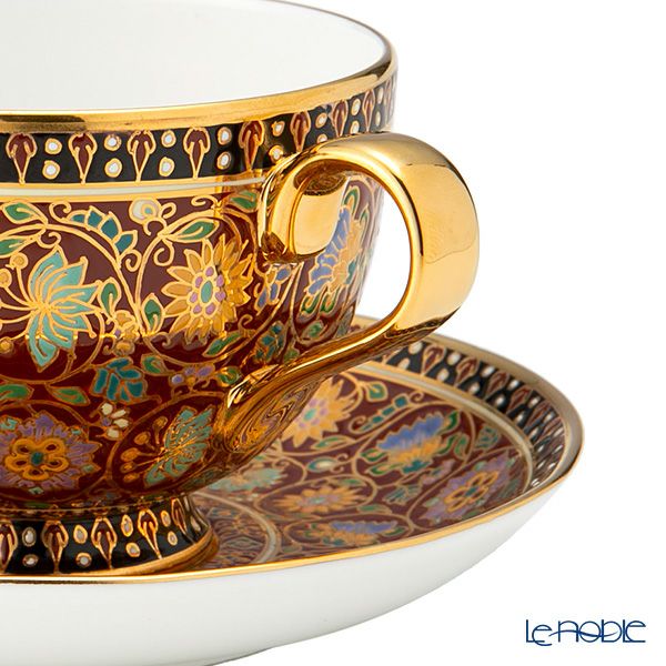 ブランベンジャロン工房 ティーカップ＆ソーサー スコータイマルーン