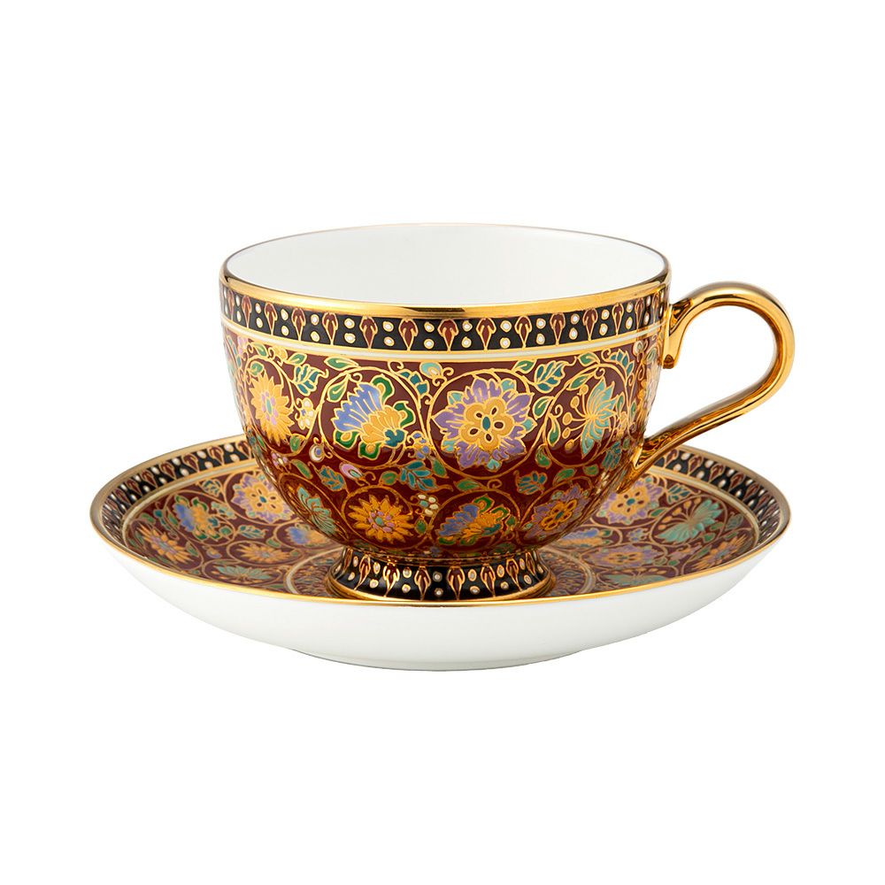 ブランベンジャロン工房 ティーカップ＆ソーサー スコータイマルーン